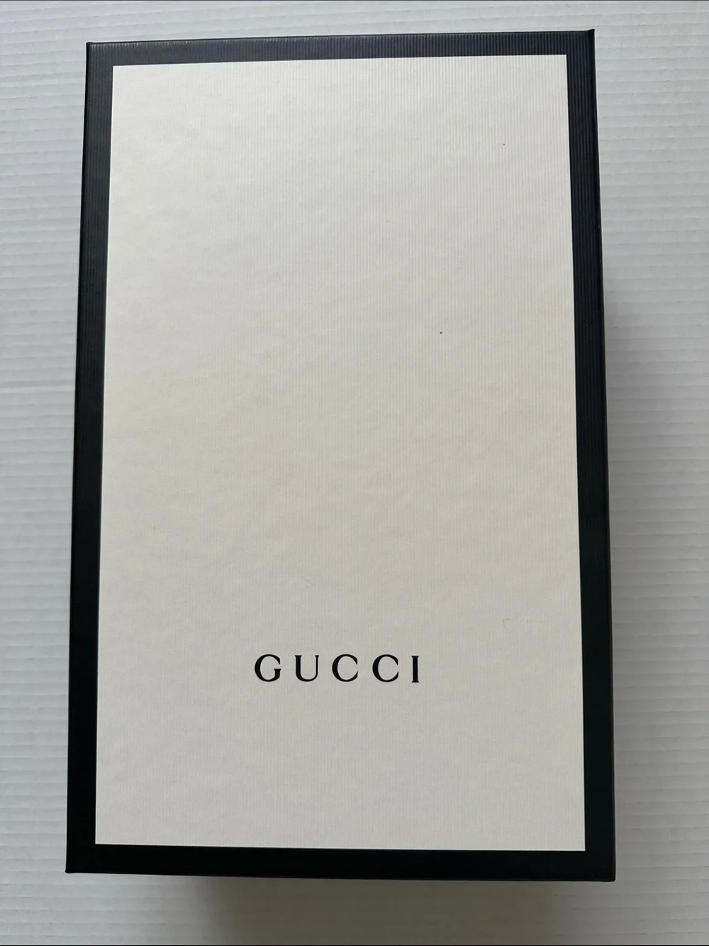 Authentic Empty Gucci  Shoe Storage Box & Two Cream  Drawstring Dust Bags